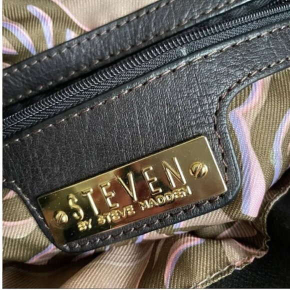 Steven by Steve Madden Black Leather Belted Bag - Picture 4 of 6